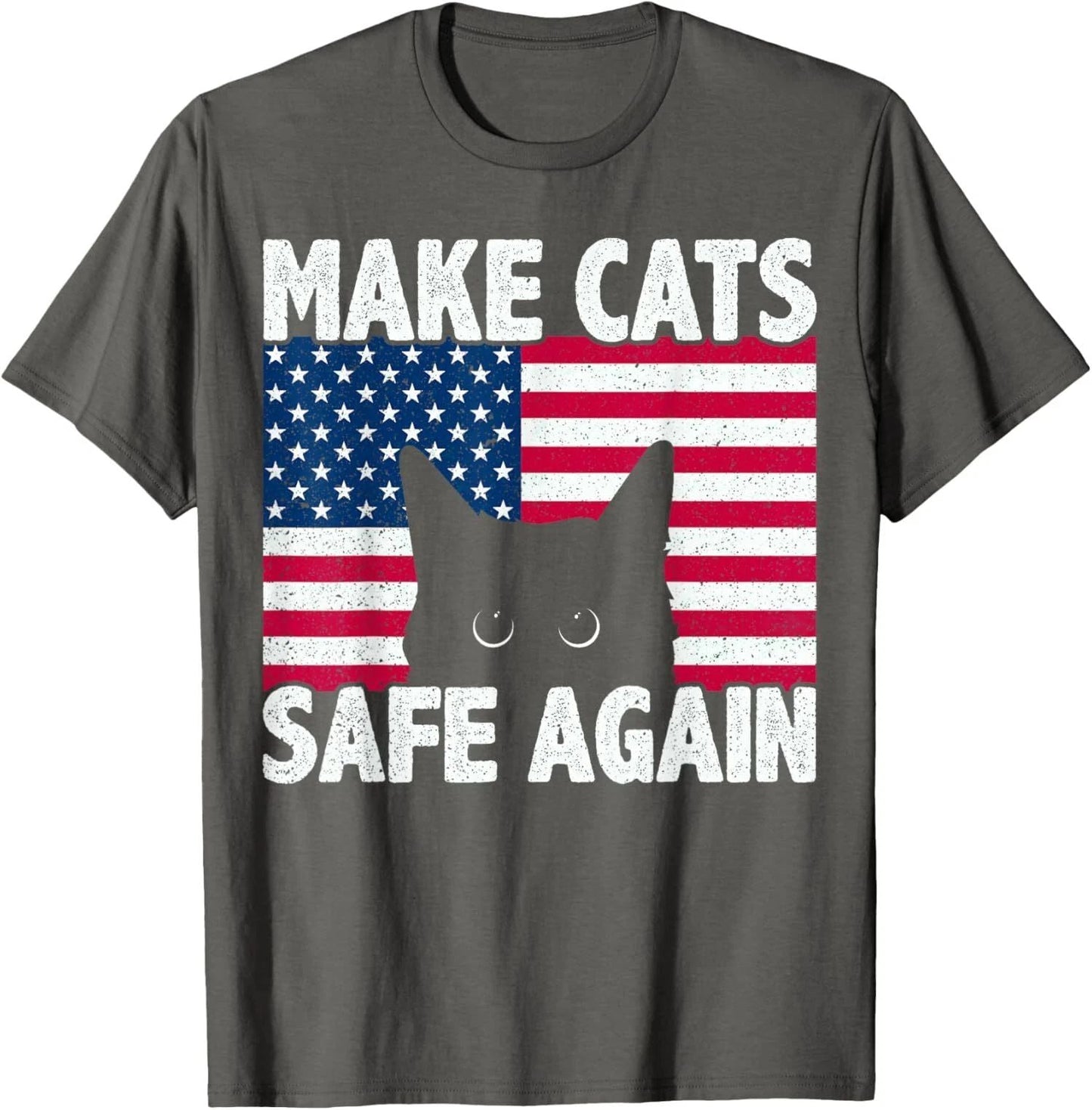 Make Cats Safe Again Funny Cat Eye Lover 2024 US Flag Unisex T-Shirt Unisex T-shirt, Sweatshirt, Hoodie, Long Sleeve Tee - T-Shirt, Sweatshirt, Hoodie