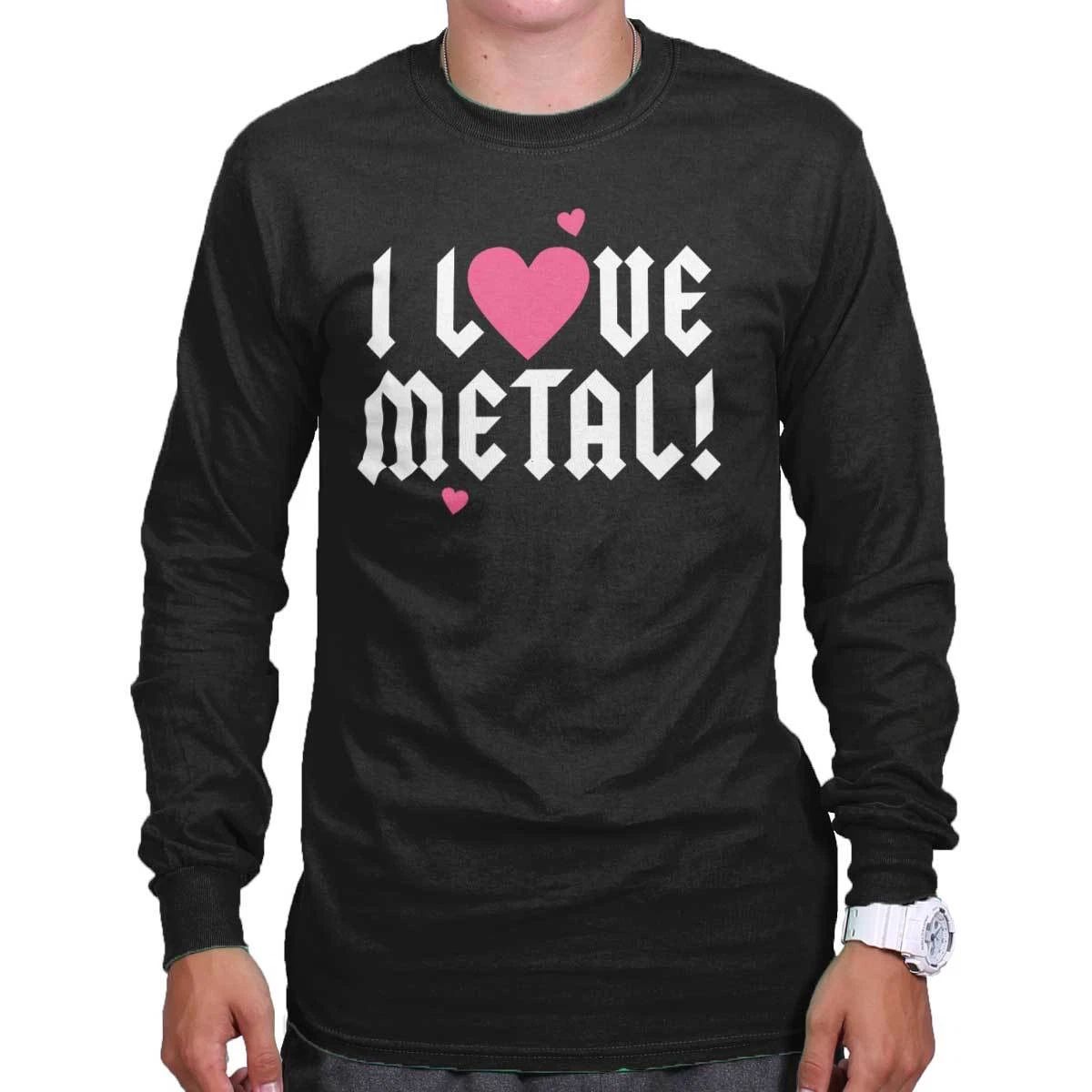 Cute I Love Metal Music Rock And Roll Guitar Long Sleeve T Shirt Tees For Women Unisex T-shirt, Sweatshirt, Hoodie, Long Sleeve Tee - T-Shirt, Sweatshirt, Hoodie