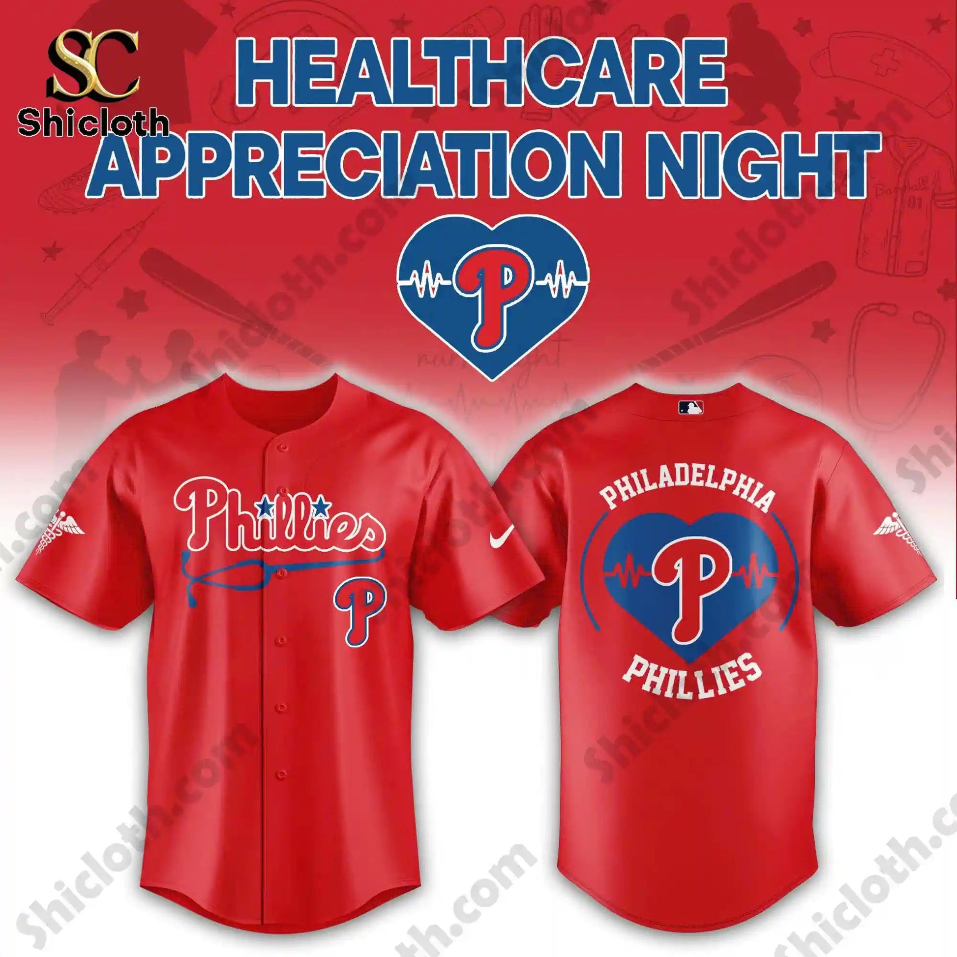 Philadelphia Phillies Healthcare Appreciation Night Limited Edition Jersey 2026 baseball jersey product view 2