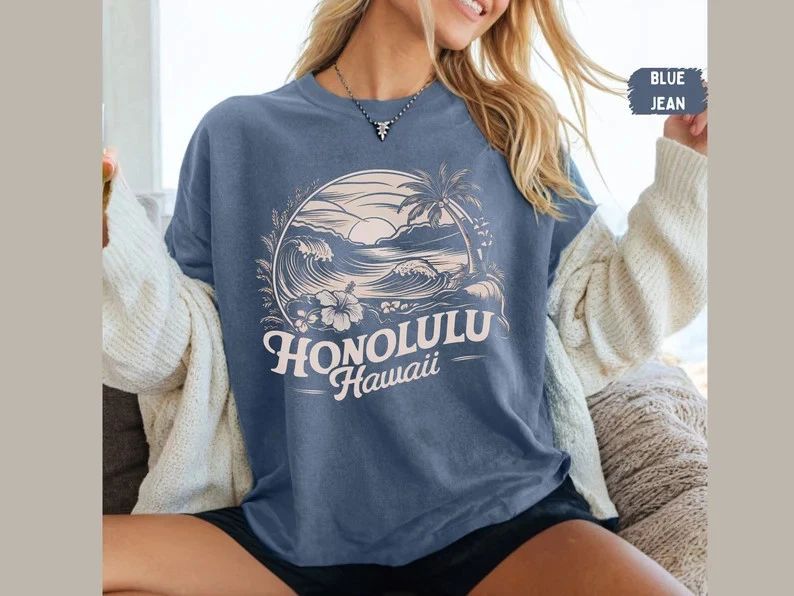 Vintage Honolulu Hawaii Comfort Tee Shirt Soft Island Style Vacation Gift Top Unisex T-shirt, Sweatshirt, Hoodie, Long Sleeve Tee - T-Shirt, Sweatshirt, Hoodie