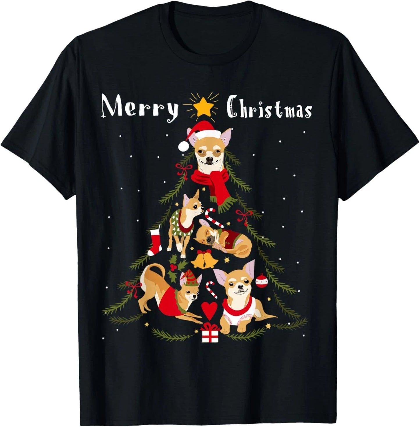 Chihuahua Christmas Tree Xmas Dog Lover T-Shirt Unisex T-shirt, Sweatshirt, Hoodie, Long Sleeve Tee - T-Shirt, Sweatshirt, Hoodie