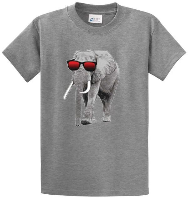 Elephant With Sunglasses Graphic Printed Tee Shirt in Regular & Big & Tall Size Unisex T-shirt, Sweatshirt, Hoodie, Long Sleeve Tee - T-Shirt, Sweatshirt, Hoodie