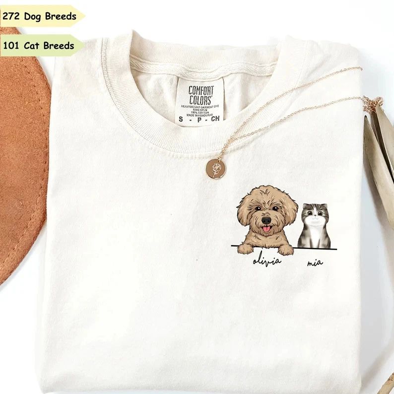 Custom Dog Cat Mom Comfort Tee Shirt Pet Lover Unisex T-shirt, Sweatshirt, Hoodie, Long Sleeve Tee - T-Shirt, Sweatshirt, Hoodie