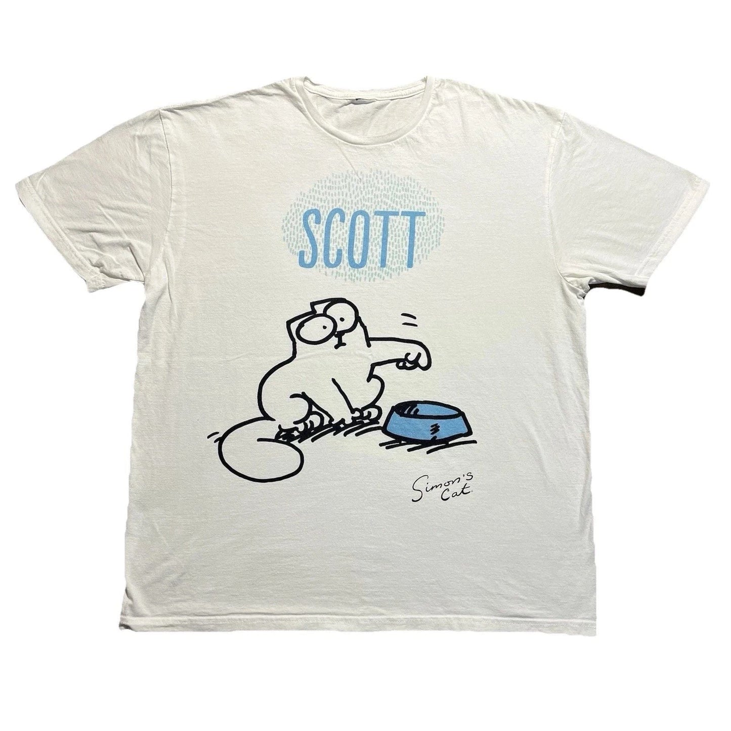 Simons Cat Scott Cartoon Graphic T Shirt Mens XL Funny Cat Unisex T-shirt, Sweatshirt, Hoodie, Long Sleeve Tee - T-Shirt, Sweatshirt, Hoodie