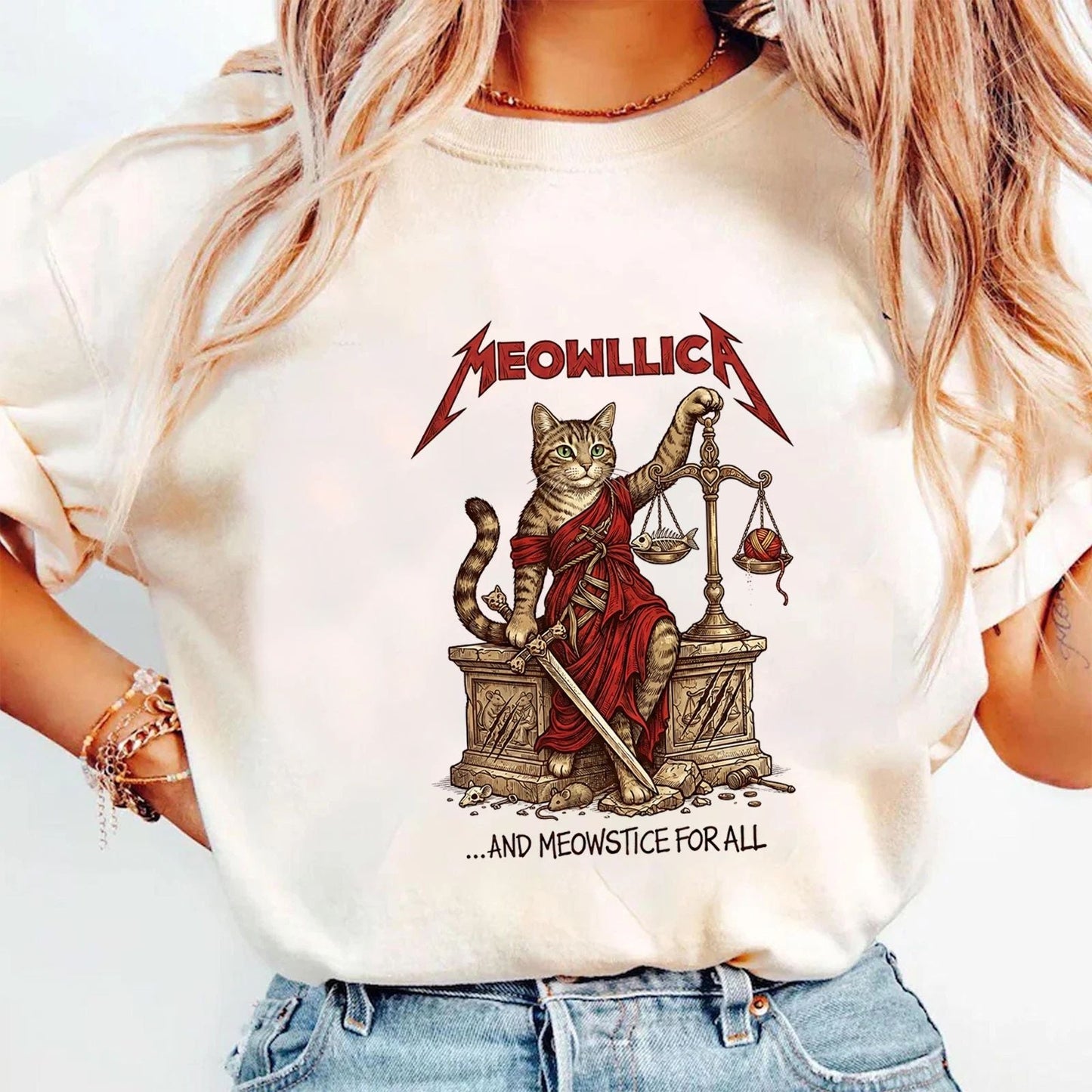 Meowllica And Meowstice For All Cat Shirt Funny Metal Parody Music Fan Gift Unisex T-shirt, Sweatshirt, Hoodie, Long Sleeve Tee - T-Shirt, Sweatshirt, Hoodie