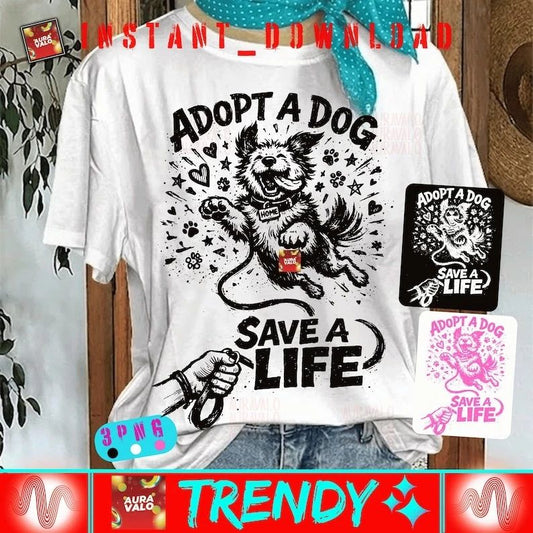 Adopt Dog Save Life T-Shirt National Dog Lover Unisex T-shirt, Sweatshirt, Hoodie, Long Sleeve Tee - T-Shirt, Sweatshirt, Hoodie