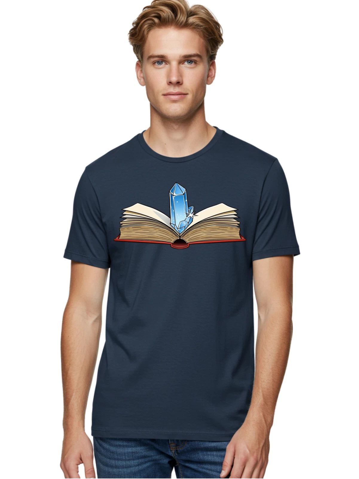 Crystal-Book Mens Graphic Tee, 100% Cotton, Casual Summer Wear Unisex T-shirt, Sweatshirt, Hoodie, Long Sleeve Tee - T-Shirt, Sweatshirt, Hoodie