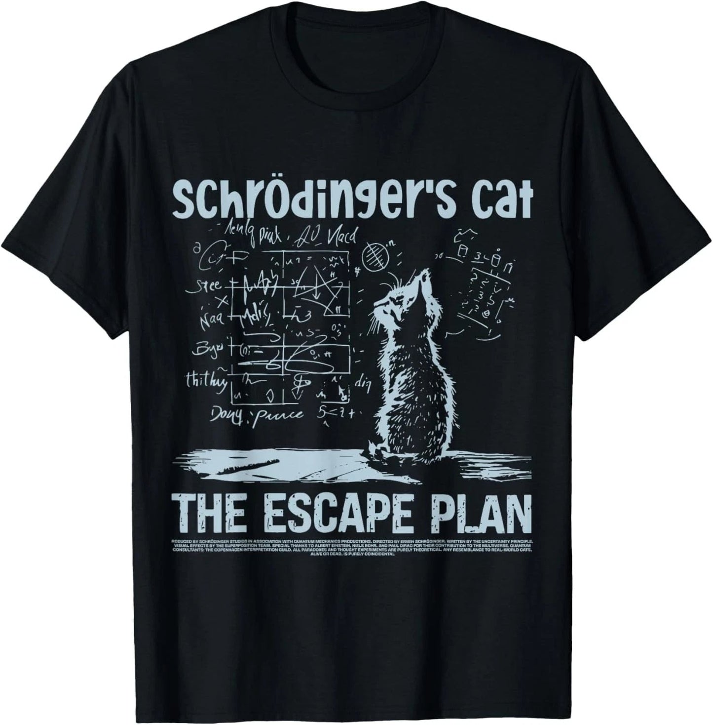 Schrodingers Cat the Escape Plan Funny Science Teacher T-Shirt Unisex T-shirt, Sweatshirt, Hoodie, Long Sleeve Tee - T-Shirt, Sweatshirt, Hoodie