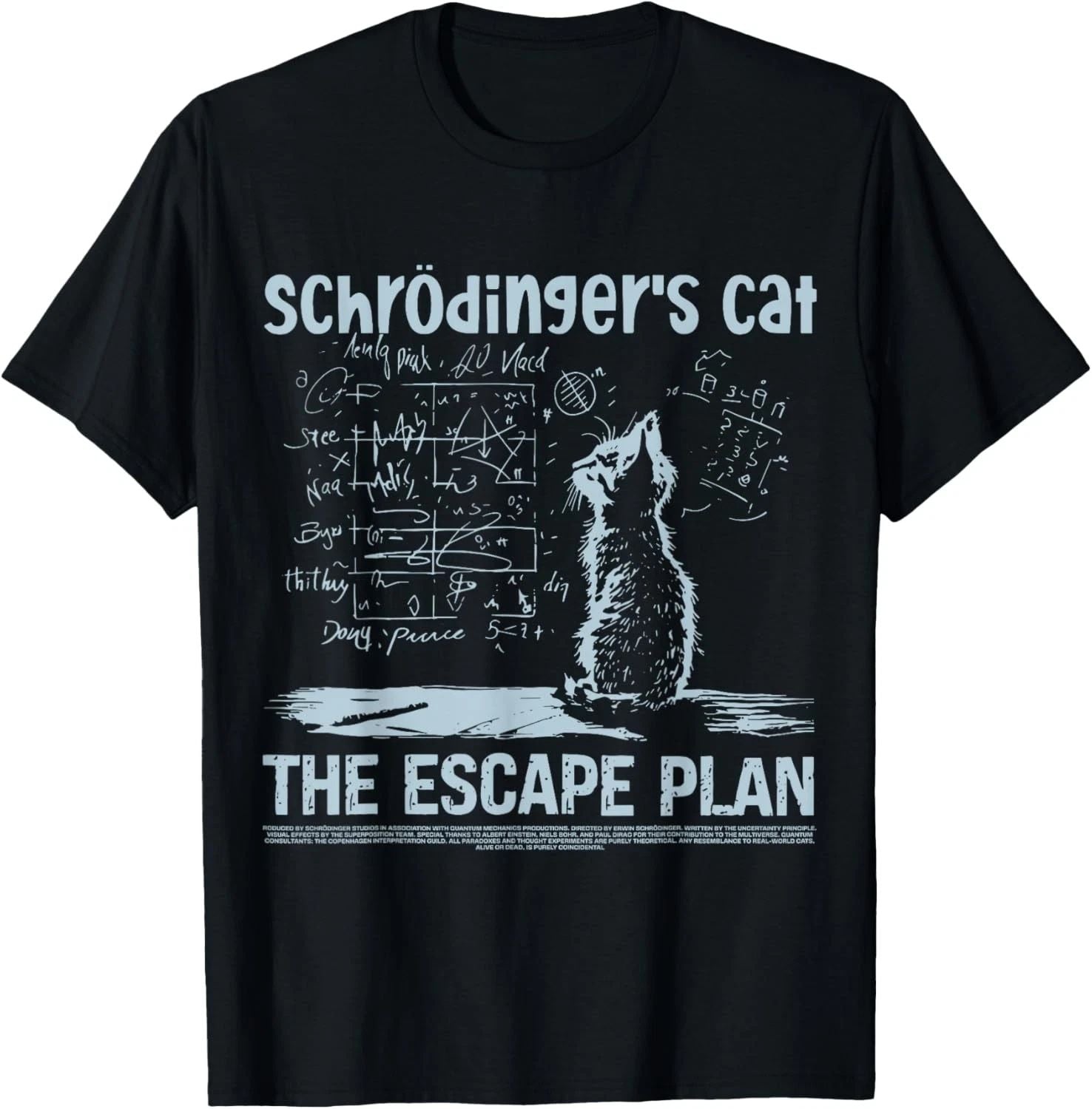 Schrodingers Cat the Escape Plan Funny Science Teacher T-Shirt Unisex T-shirt, Sweatshirt, Hoodie, Long Sleeve Tee - T-Shirt, Sweatshirt, Hoodie
