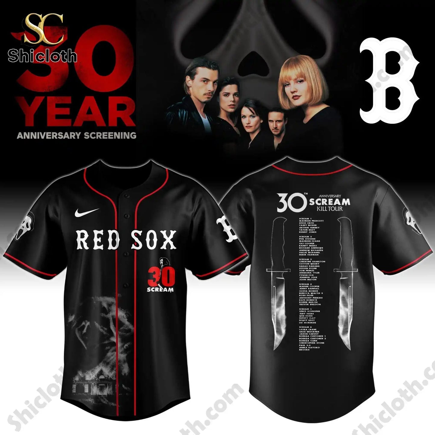 ALL TEAM MLB x Scream Kill Tour 30 Year Memory Jersey baseball jersey product view 3
