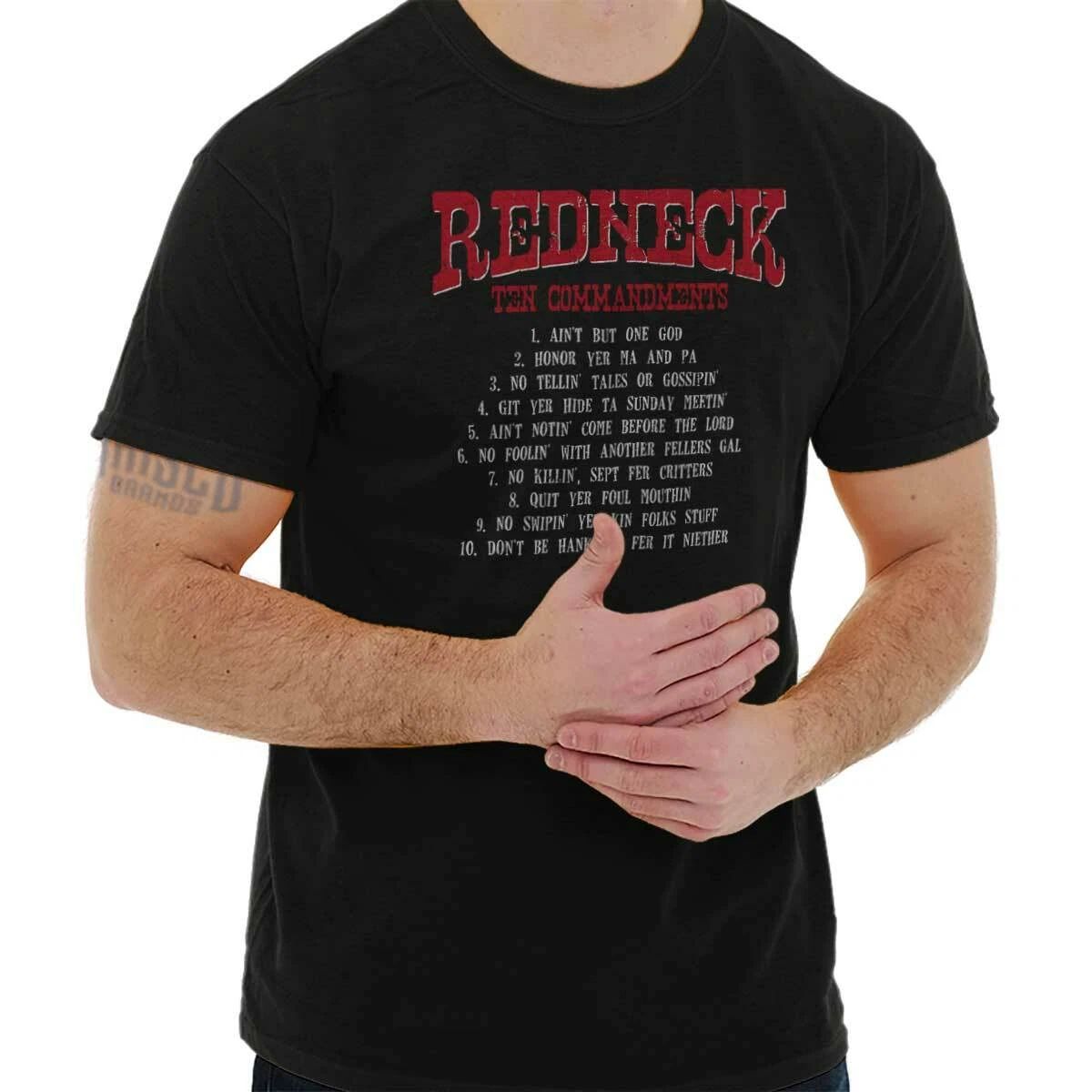 Redneck 10 Commandments Funny Southern Gift Mens Casual Crewneck T Shirts Tees Unisex T-shirt, Sweatshirt, Hoodie, Long Sleeve Tee - T-Shirt, Sweatshirt, Hoodie