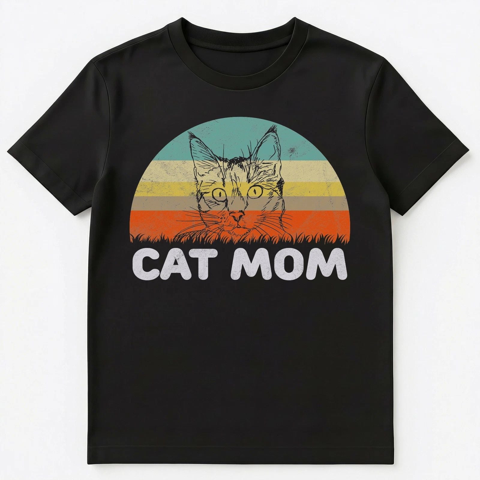 Retro Style Cat Mom T Shirt Gift For Cat Lover Unisex T-Shirt Unisex T-shirt, Sweatshirt, Hoodie, Long Sleeve Tee - T-Shirt, Sweatshirt, Hoodie