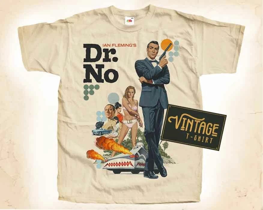 James Bond Dr.No V2 Vintage T Shirt for Men NATURAL S-5XL Unisex T-shirt, Sweatshirt, Hoodie, Long Sleeve Tee - T-Shirt, Sweatshirt, Hoodie