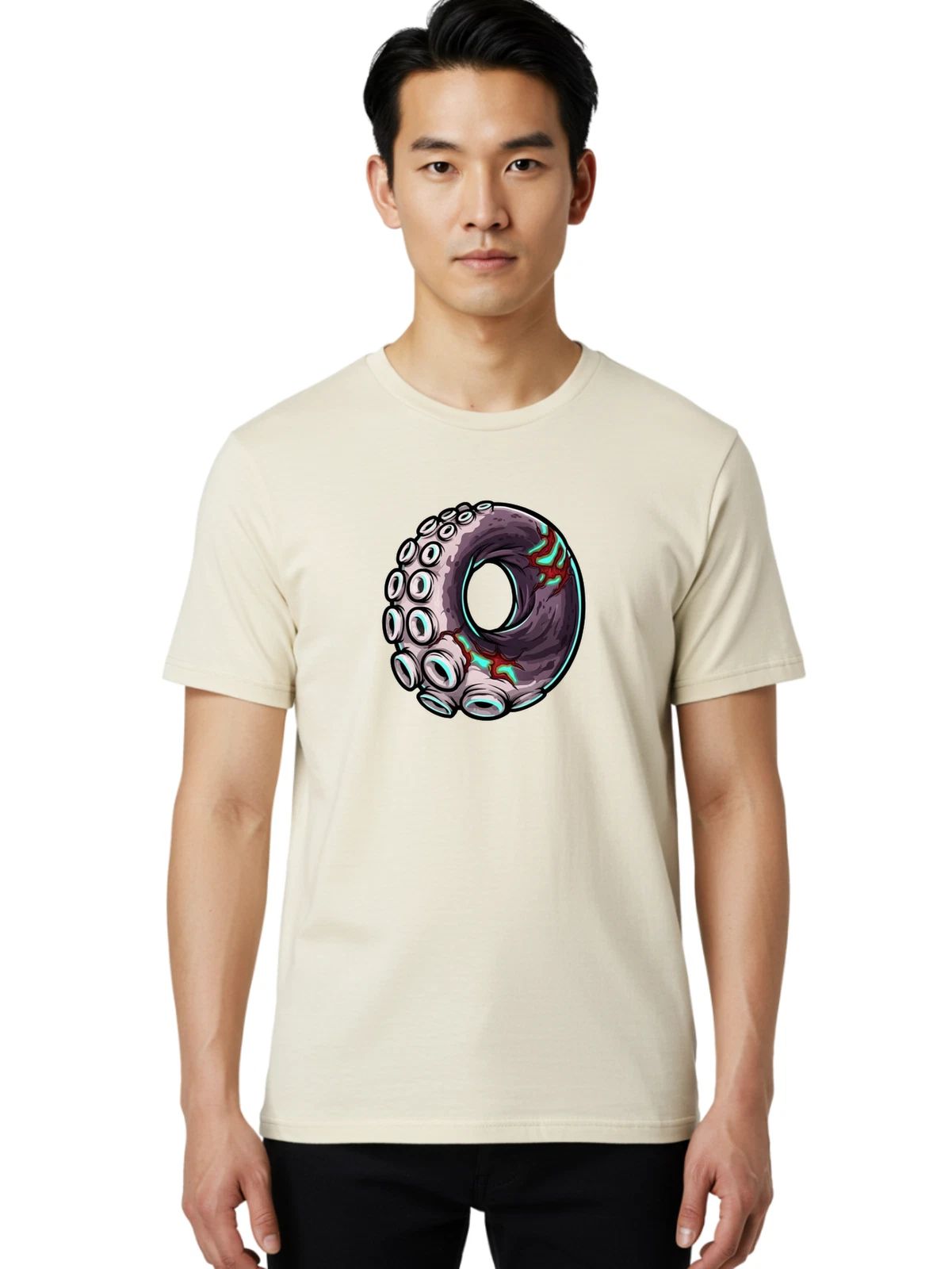 Octo-Donut Mens Graphic Tee, 100% Cotton, Casual Summer Wear Unisex T-shirt, Sweatshirt, Hoodie, Long Sleeve Tee - T-Shirt, Sweatshirt, Hoodie