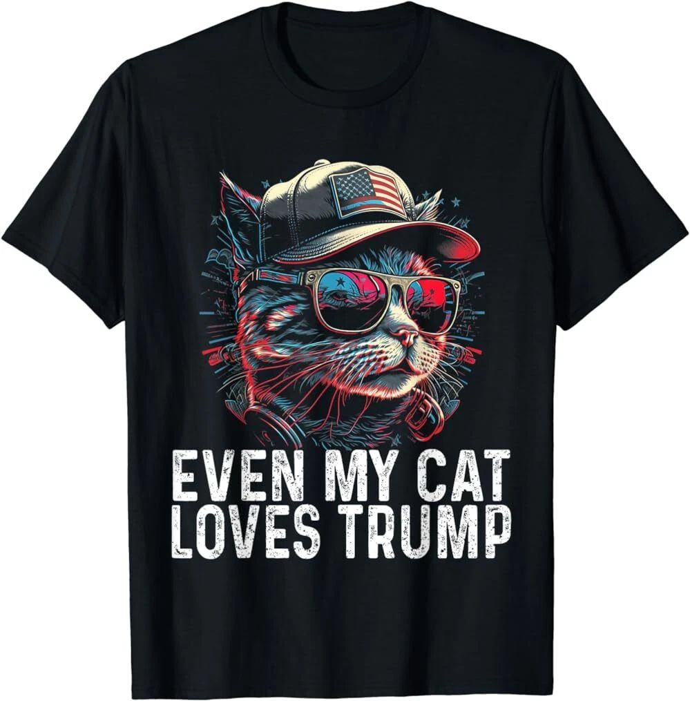 Even My Cat Loves Trump 2024, Cat Lover American Flag T-Shirt ,Unisex Tee Unisex T-shirt, Sweatshirt, Hoodie, Long Sleeve Tee - T-Shirt, Sweatshirt, Hoodie