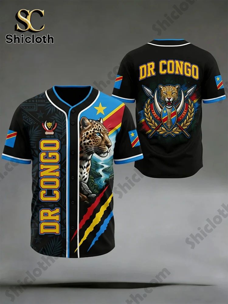 Men’s Congo (DRC) Baseball Jersey baseball jersey product view 2