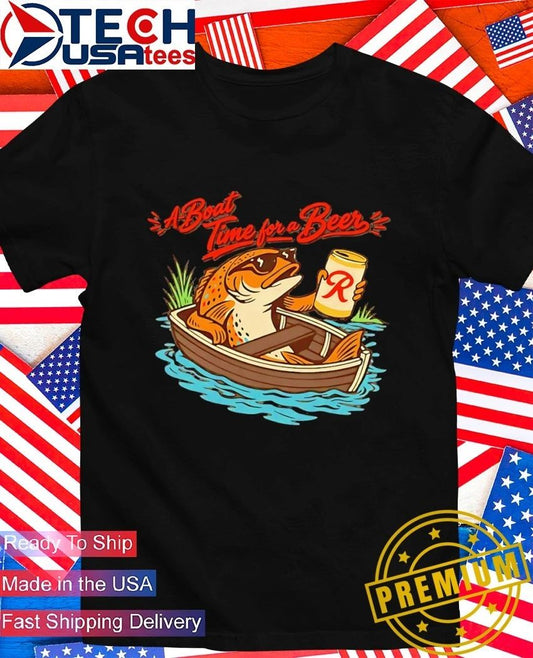 A boat time for a beer Rainier Beer fish shirt Unisex T-shirt, Sweatshirt, Hoodie, Long Sleeve Tee - T-Shirt, Sweatshirt, Hoodie