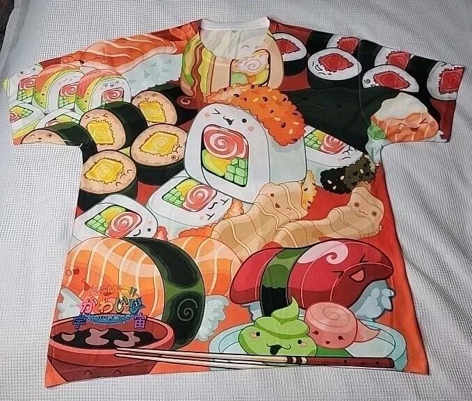 Kawaii Universe Sushi All Over Print Mens Graphic Tee XL 2X  Unisex T-shirt, Sweatshirt, Hoodie, Long Sleeve Tee - T-Shirt, Sweatshirt, Hoodie
