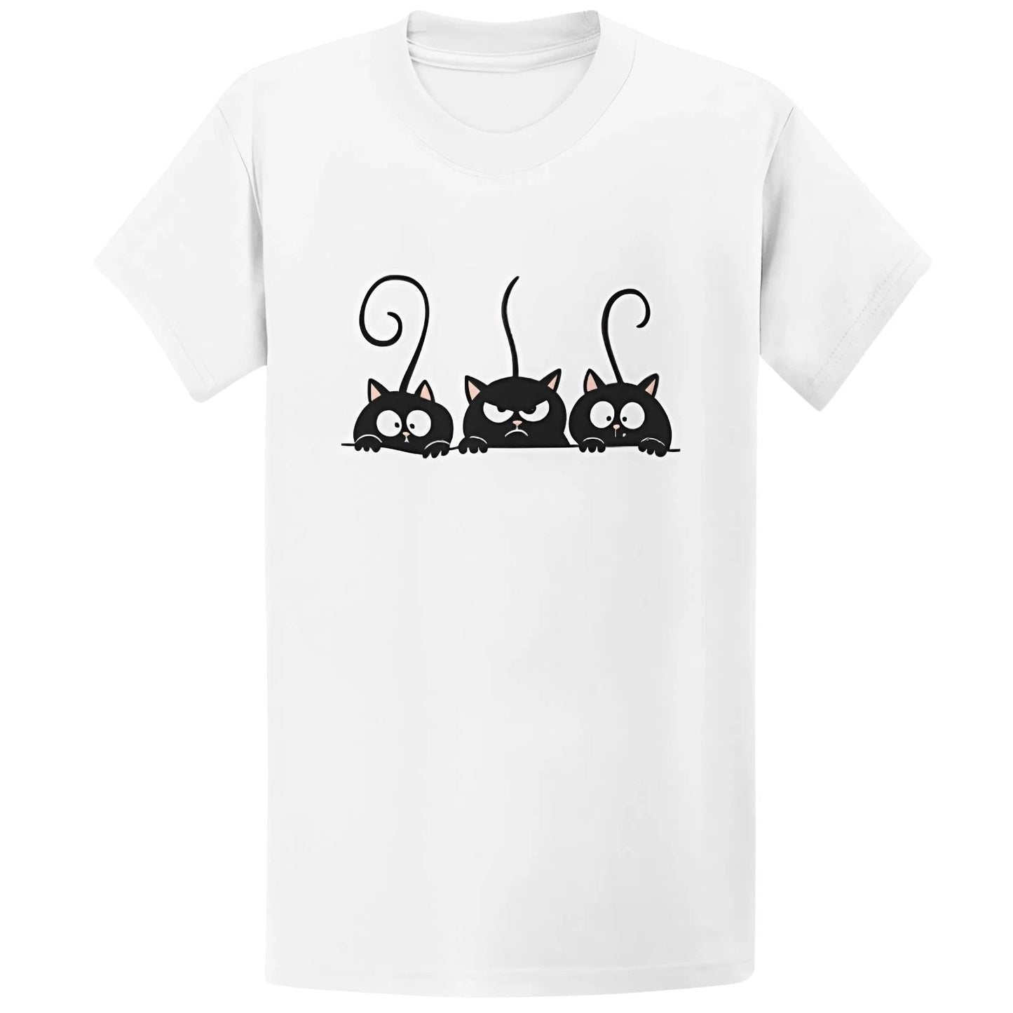 Gildan 5000 Three Peeking Black Cats T-Shirt - Funny Cat Lover Gift Tee Unisex T-shirt, Sweatshirt, Hoodie, Long Sleeve Tee - T-Shirt, Sweatshirt, Hoodie