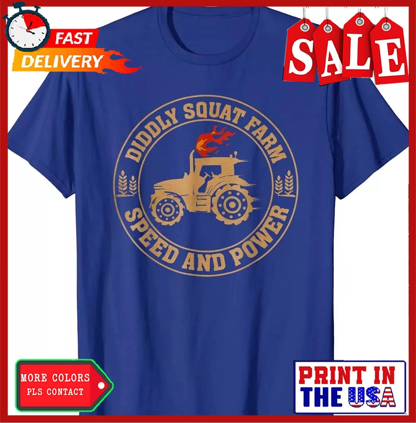 Perfect Tractor Design Diddly Squat Farm Speed And Power T-Shirt Unisex T-shirt, Sweatshirt, Hoodie, Long Sleeve Tee - T-Shirt, Sweatshirt, Hoodie