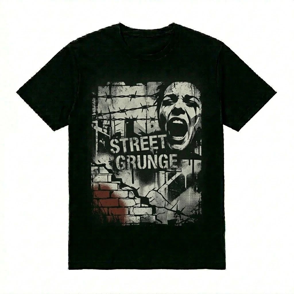 Street Grunge Aesthetic T-Shirt  Edgy Urban Streetwear Graphic Tee for Men Women Unisex T-shirt, Sweatshirt, Hoodie, Long Sleeve Tee - T-Shirt, Sweatshirt, Hoodie
