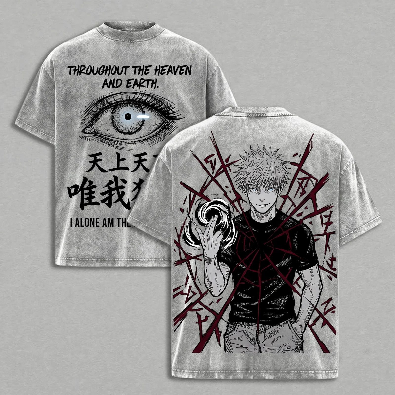 Gojo Satoru Honored One Graphic Wash Shirt Jujutsu Kaisen Six Eyes Anime Tee Unisex T-shirt, Sweatshirt, Hoodie, Long Sleeve Tee - T-Shirt, Sweatshirt, Hoodie
