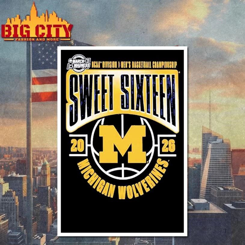 Michigan Wolverines Men's Basketball 2026 NCAA March - Adult & Kids T-Shirts, Sweatshirts & Hoodies apparel design preview 4