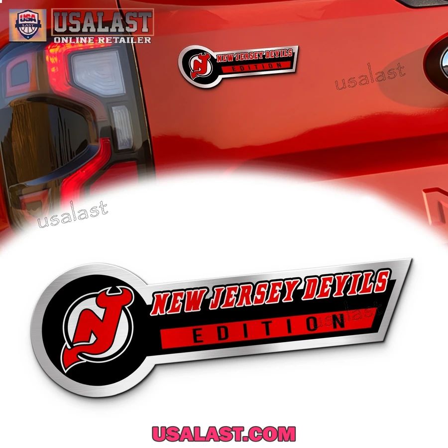New Jersey Devils Edition 3D Engraved Car Name Emblem hockey jersey product view 1