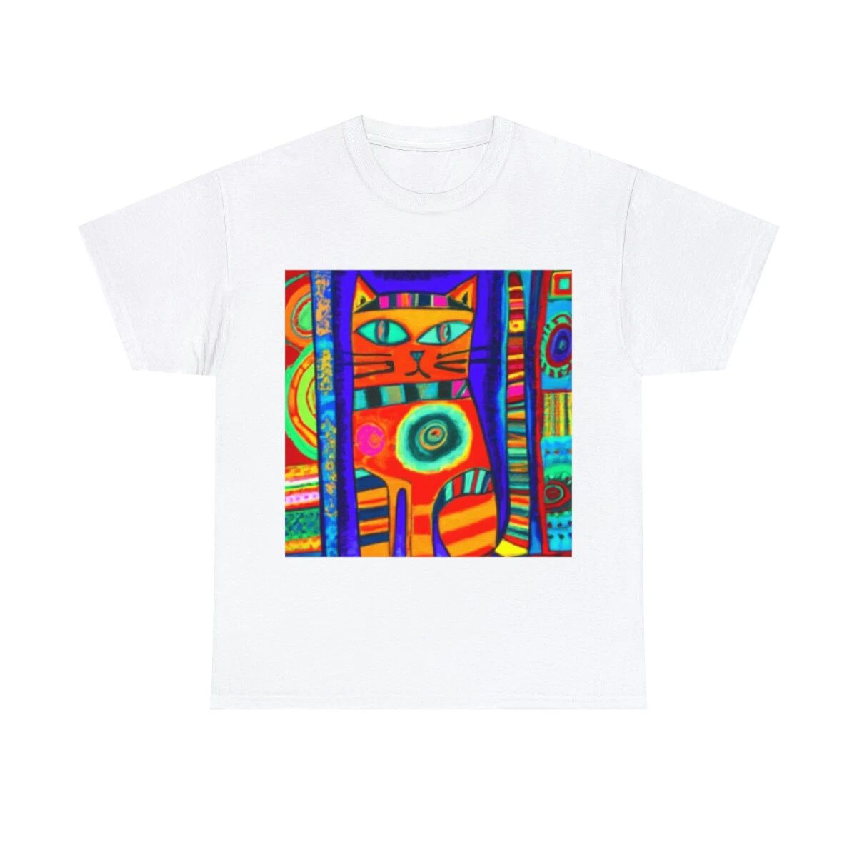 "Cattitude Tee" Abstract Cat Art T Shirt Unisex Heavy Cotton Tee Pet Lover Unisex T-shirt, Sweatshirt, Hoodie, Long Sleeve Tee - T-Shirt, Sweatshirt, Hoodie