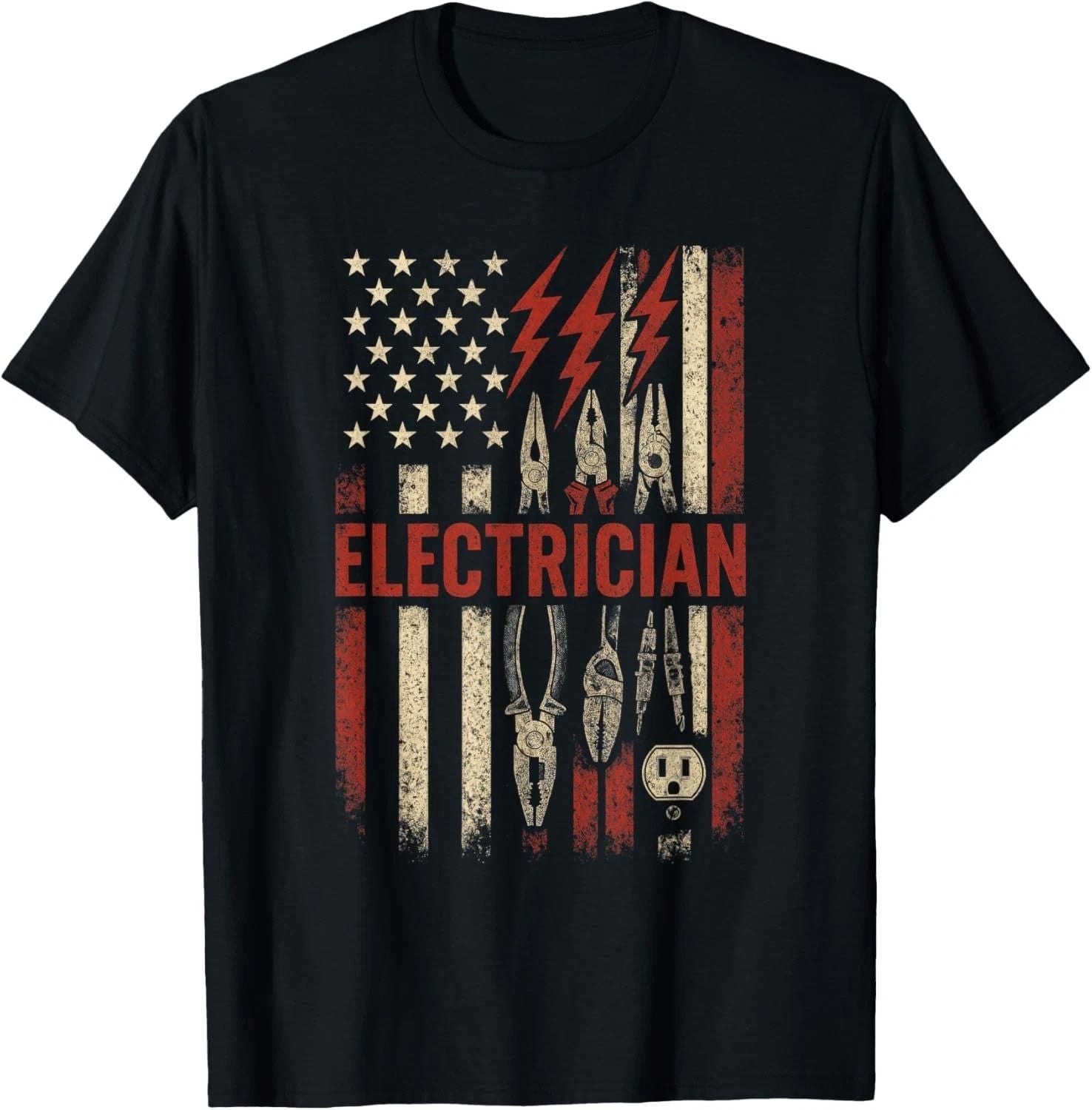 Electrician - Funny Humor Tools Patriotism Gift Unisex T-Shirt Unisex T-shirt, Sweatshirt, Hoodie, Long Sleeve Tee - T-Shirt, Sweatshirt, Hoodie