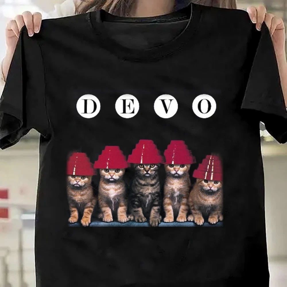 Funny Cat DEVO Band Gift For Fan Black All Size Shirt Unisex T-shirt, Sweatshirt, Hoodie, Long Sleeve Tee - T-Shirt, Sweatshirt, Hoodie