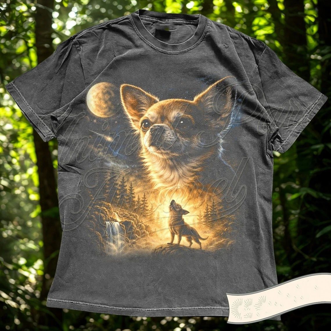 Chihuahua Wolf Moon T-Shirt  Mystical Forest Chihuahua Dog Lover Graphic Tee Unisex T-shirt, Sweatshirt, Hoodie, Long Sleeve Tee - T-Shirt, Sweatshirt, Hoodie