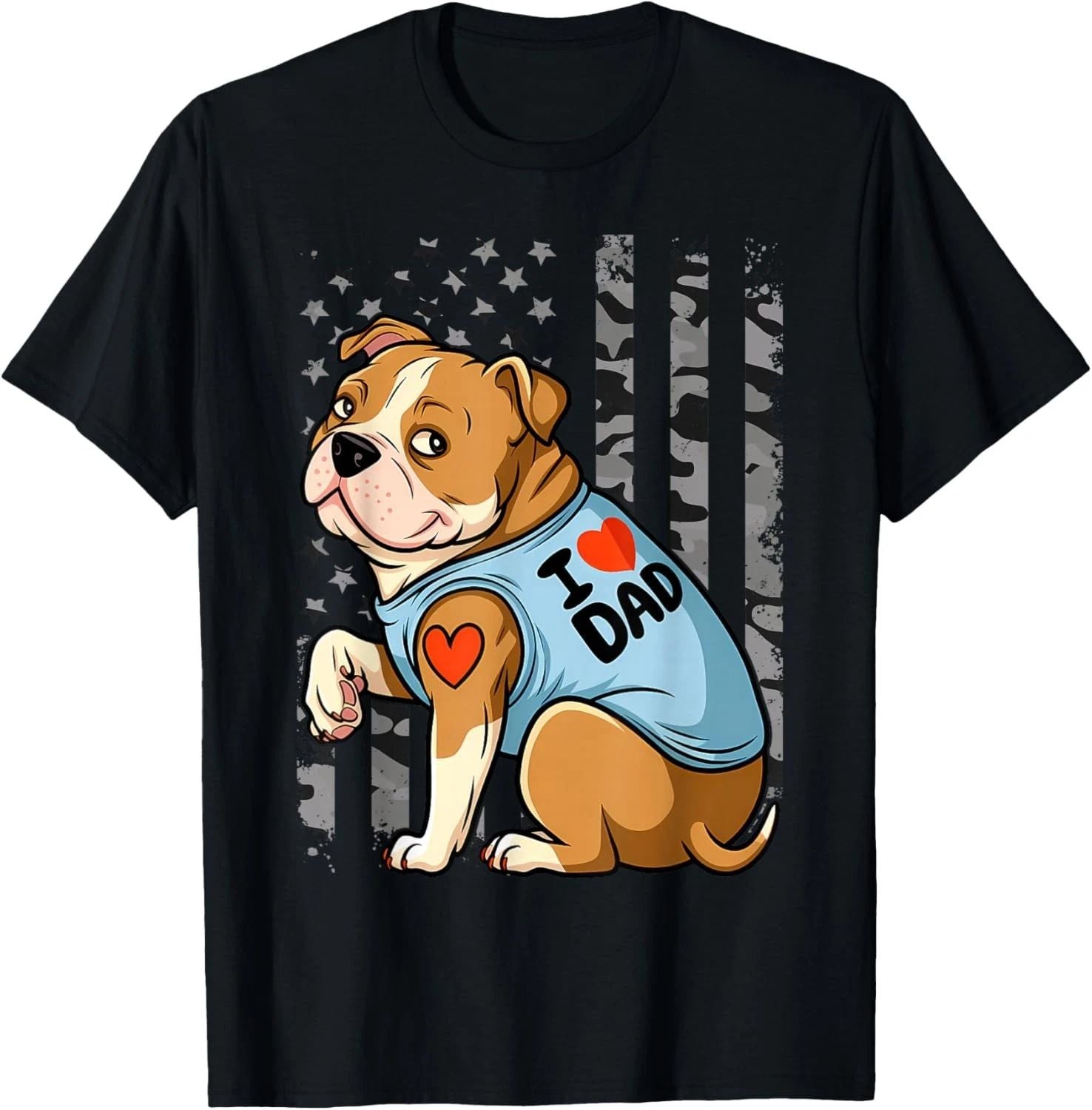 Pitbull Dog I Love Dad Tattoo Funny Family T-Shirt Unisex T-shirt, Sweatshirt, Hoodie, Long Sleeve Tee - T-Shirt, Sweatshirt, Hoodie