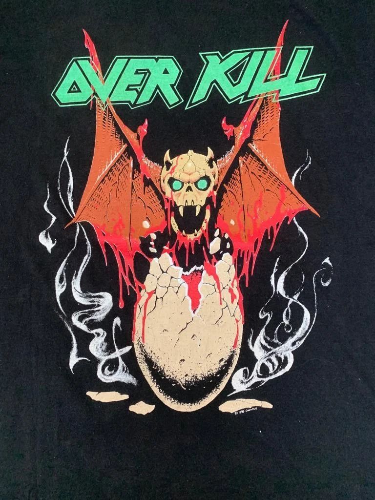 Vintage overkill 90 Band Classic T-shirt Black Cotton tee All Sizes CO137 Unisex T-shirt, Sweatshirt, Hoodie, Long Sleeve Tee - T-Shirt, Sweatshirt, Hoodie