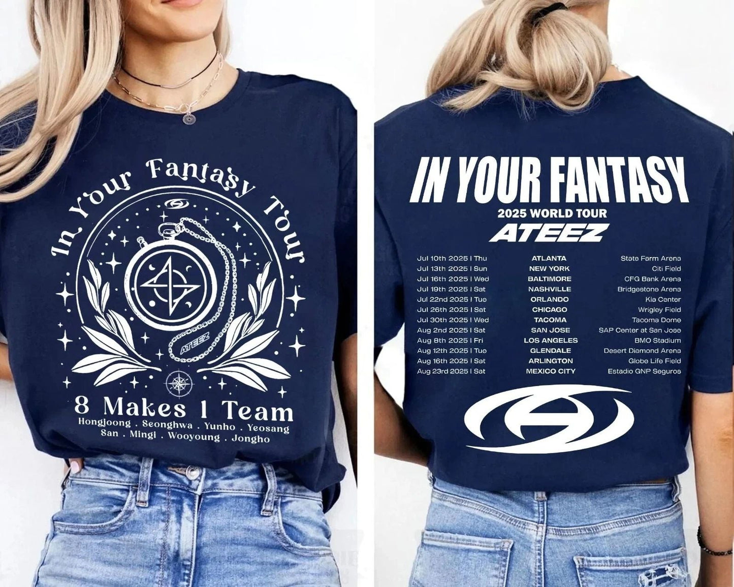Ateez 2025 World Tour in Your Fantasy Retro Vintage Shirt T-Shirt Unisex T-shirt, Sweatshirt, Hoodie, Long Sleeve Tee - T-Shirt, Sweatshirt, Hoodie