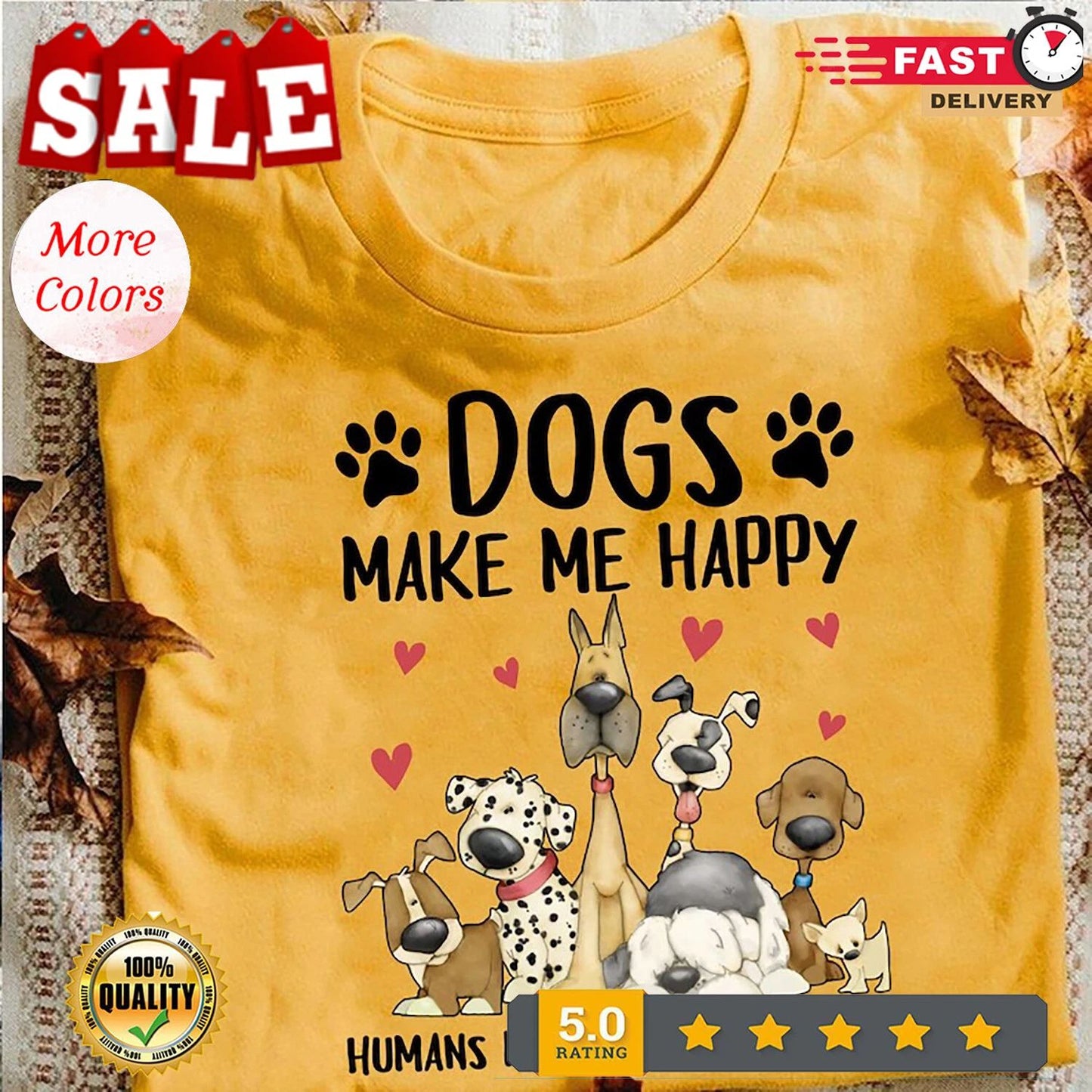 Dog lover - Dogs make me happy Humans make my head hurt - Funny Dog Lover T-Shir Unisex T-shirt, Sweatshirt, Hoodie, Long Sleeve Tee - T-Shirt, Sweatshirt, Hoodie
