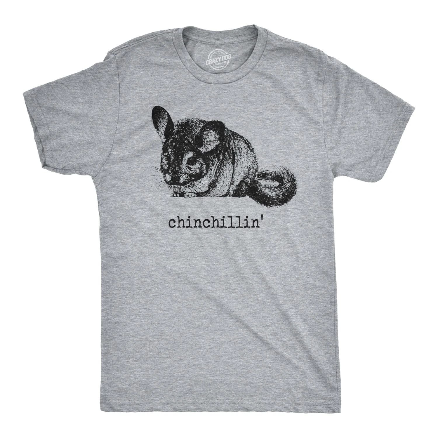 Mens Chinchillin T shirt Funny Chinchilla Animal Lover Graphic Vintage Cool Tee Unisex T-shirt, Sweatshirt, Hoodie, Long Sleeve Tee - T-Shirt, Sweatshirt, Hoodie