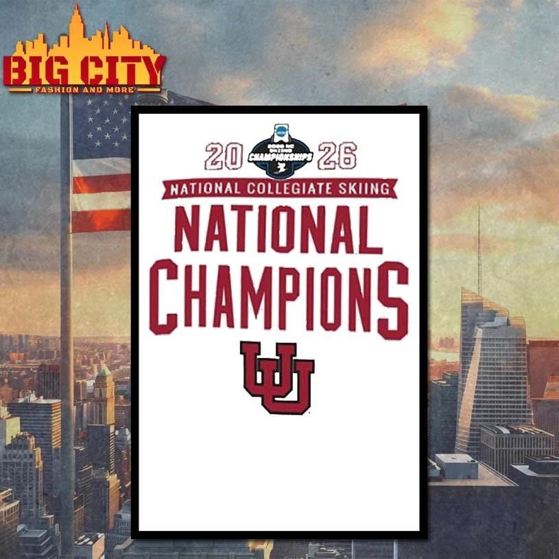 Utah Utes 2026 NCAA Skiing National Champions College - Adult & Kids T-Shirts, Sweatshirts & Hoodies apparel design preview 4