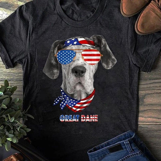 American Flag Shirts Great Dane Dog Lover Gifts T-Shirt - Gift for Dog Lovers... Unisex T-shirt, Sweatshirt, Hoodie, Long Sleeve Tee - T-Shirt, Sweatshirt, Hoodie