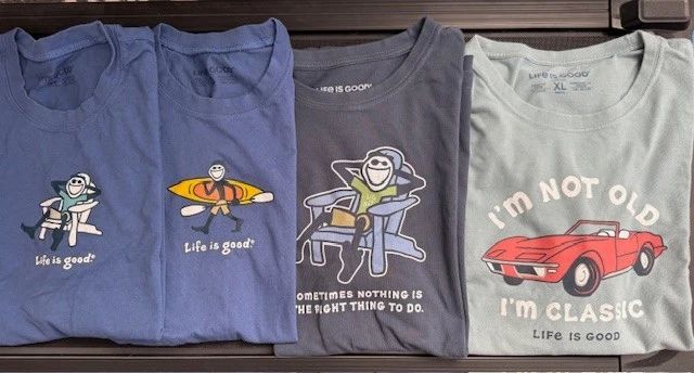 Life is Good mens tees XL - 4 count Unisex T-shirt, Sweatshirt, Hoodie, Long Sleeve Tee - T-Shirt, Sweatshirt, Hoodie
