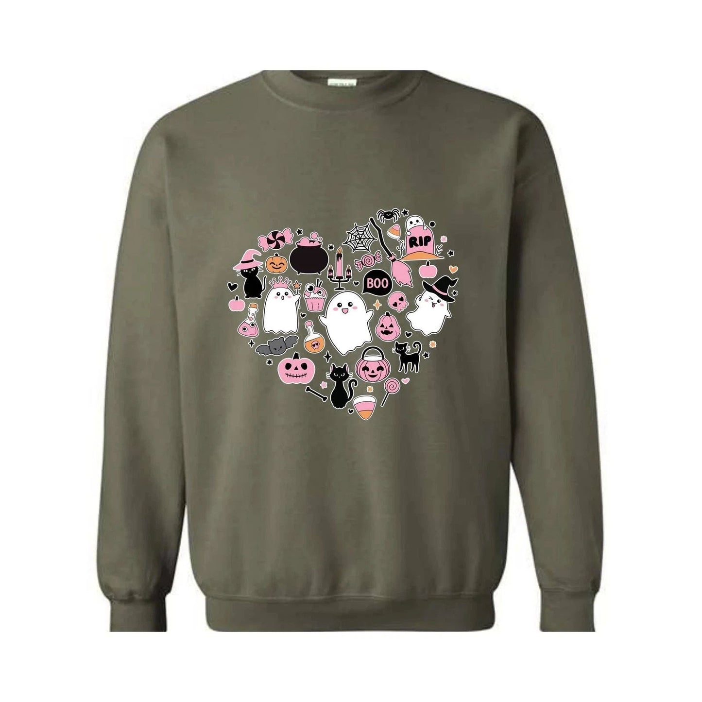 Cute Halloween Sweatshirt, Boo Shirt, Halloween Gift Sweater, Spooky Vibes Sweat Unisex T-shirt, Sweatshirt, Hoodie, Long Sleeve Tee - T-Shirt, Sweatshirt, Hoodie