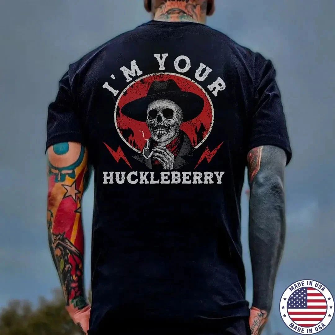 I'M YOUR HUCKLEBERRY Skeleton Print Men's T-Shirt Unisex T-shirt, Sweatshirt, Hoodie, Long Sleeve Tee - T-Shirt, Sweatshirt, Hoodie