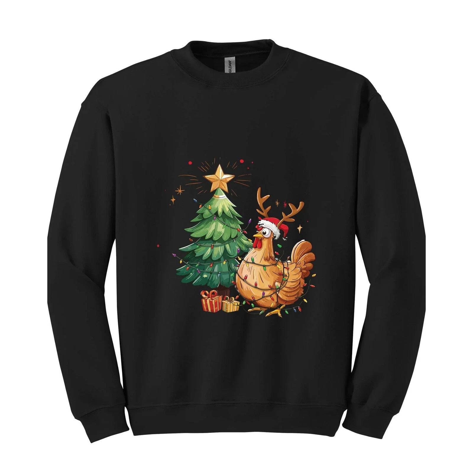 Chicken Christmas Sweatshirt, Cute Farm Girl, Funny Chicken Shirt, Chicken lover Unisex T-shirt, Sweatshirt, Hoodie, Long Sleeve Tee - T-Shirt, Sweatshirt, Hoodie