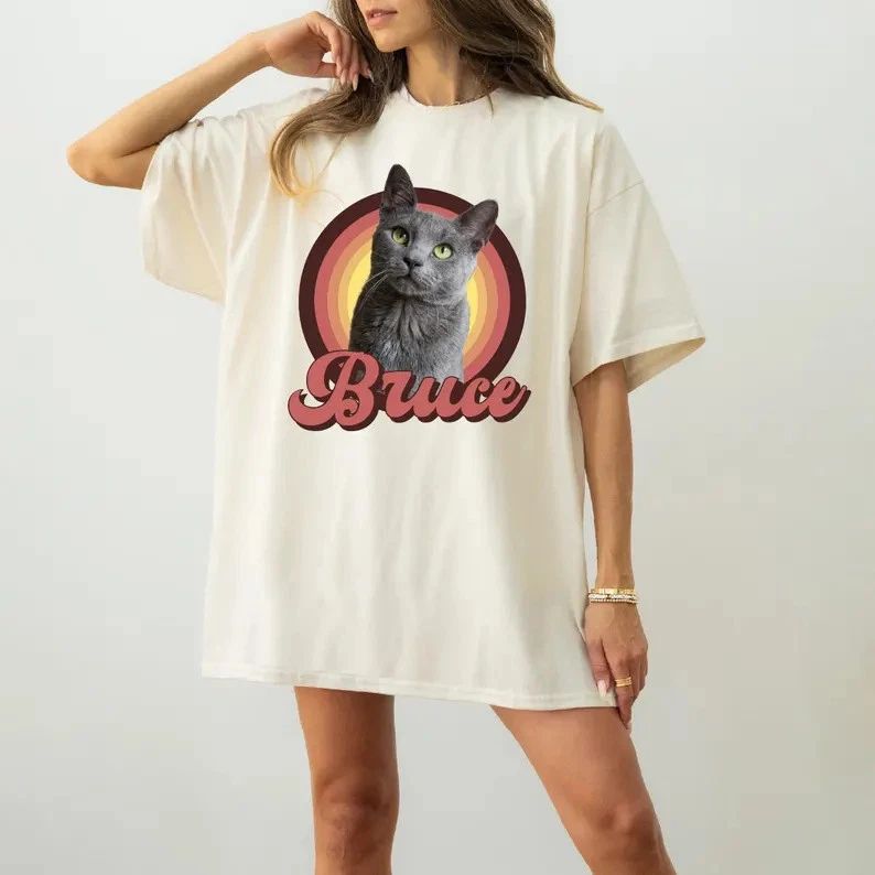 Custom Retro Pet Photo Comfort Tee Personalized Dog Lover Unisex T-shirt, Sweatshirt, Hoodie, Long Sleeve Tee - T-Shirt, Sweatshirt, Hoodie