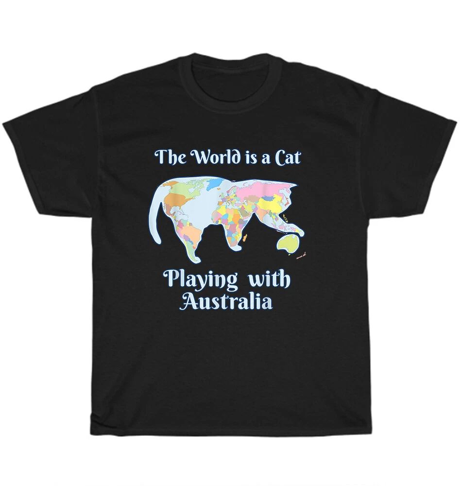 Funny World is a Cat Playing Map Travel Countries Kitten Pet Lover T-Shirt Gift Unisex T-shirt, Sweatshirt, Hoodie, Long Sleeve Tee - T-Shirt, Sweatshirt, Hoodie