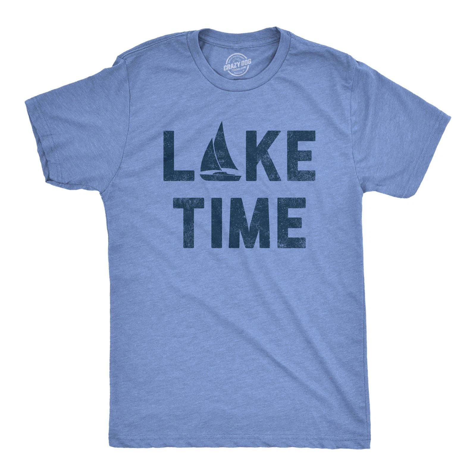 Mens Lake Time T Shirt Funny Vacation Getaway Boating Lovers Tee for Guys Unisex T-shirt, Sweatshirt, Hoodie, Long Sleeve Tee - T-Shirt, Sweatshirt, Hoodie