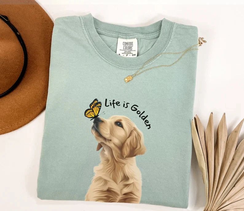 Cute Golden Retriever Puppy Dog Pet Lover Animal Comfort Tee Unisex T-shirt, Sweatshirt, Hoodie, Long Sleeve Tee - T-Shirt, Sweatshirt, Hoodie