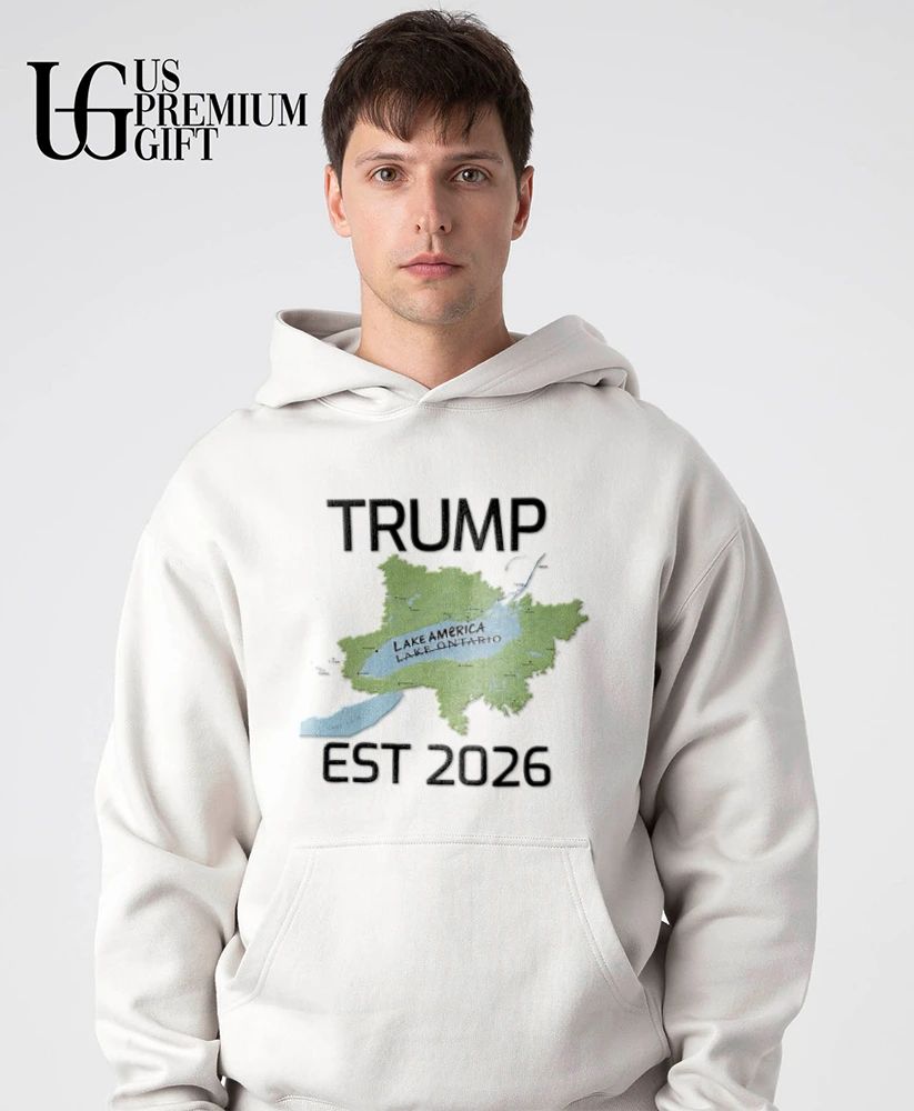 Trump Lake America Ontario Map Est 2026 - Adult & Kids T-Shirts, Sweatshirts & Hoodies apparel design preview 5