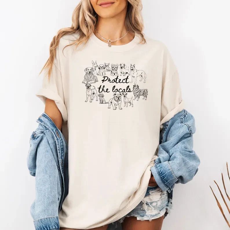 Respect The Locals Dog Rescue T-Shirt Animal Lover Tee Unisex T-shirt, Sweatshirt, Hoodie, Long Sleeve Tee - T-Shirt, Sweatshirt, Hoodie