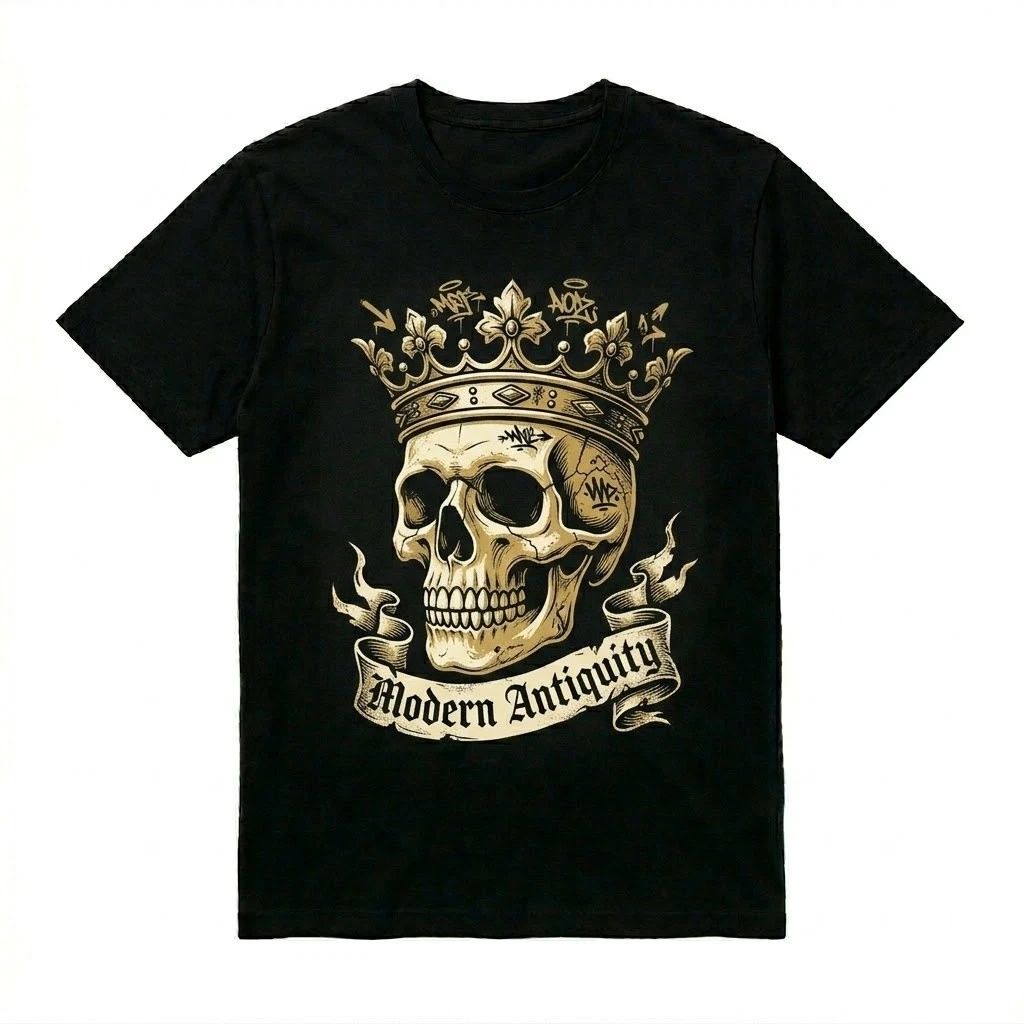Modern Antiquity Skull Crown T-Shirt - Gothic King Streetwear Graphic Tee Unisex T-shirt, Sweatshirt, Hoodie, Long Sleeve Tee - T-Shirt, Sweatshirt, Hoodie